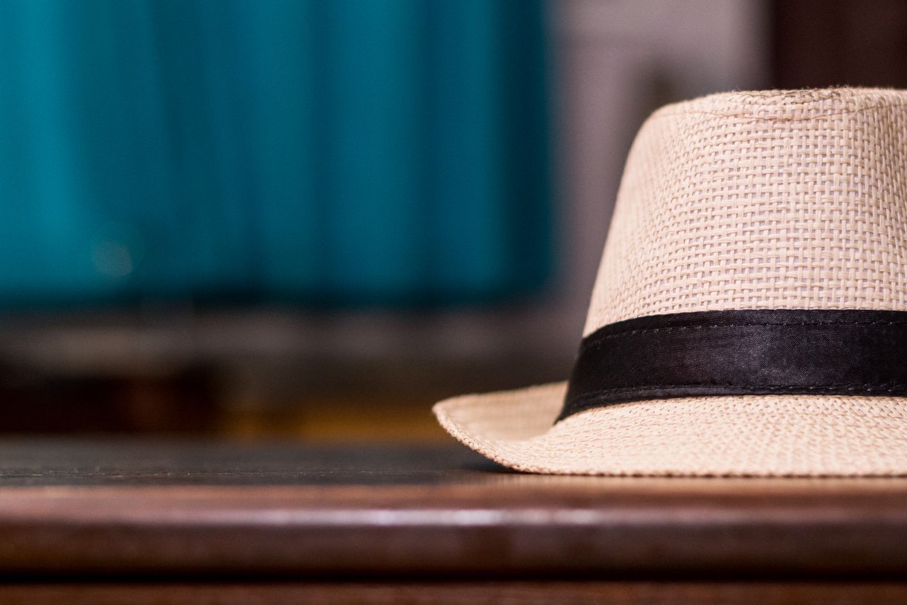 Close up of straw Panama hat