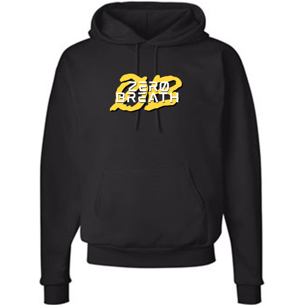 Black Hooded Sweatshirt with Yellow Zero Breath Logo